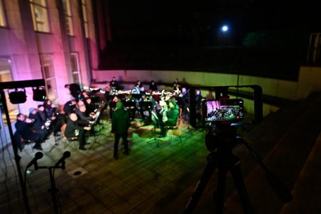 Auch die Brass-Band leistete ihren Beitrag zum virtuellen Adventskalender