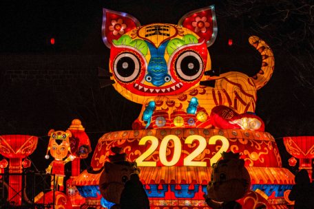 Mit Laternen wurde in der Shandong Provinz in China das neue Jahr begrüßt.