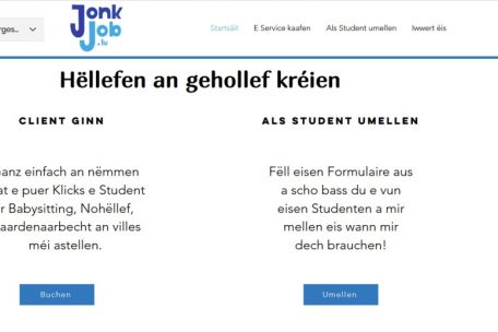 Auf ihrer Webseite kann man sich als Schüler für einen Job anmelden oder als Kunde eine Dienstleistung buchen