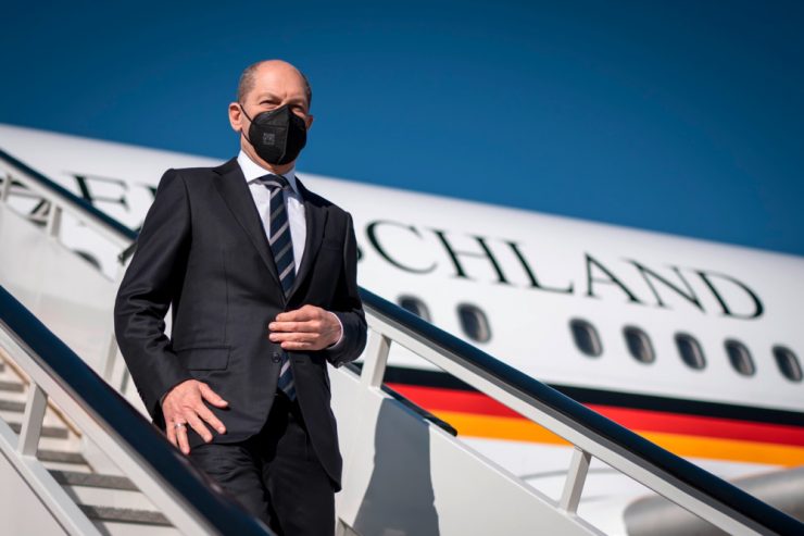 Ukraine-Konflikt / Der deutsche Kanzler Olaf Scholz startet in Washington diplomatische Offensive