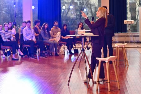 Die Präsidentin des Europäischen Parlaments im Festsaal des „Athénée de Luxembourg“
