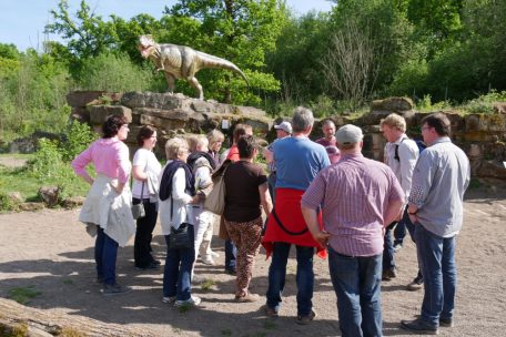 Bei den Führungen im Park lernen Besucher Wissenswertes über die verschiedenen Dinosaurierarten