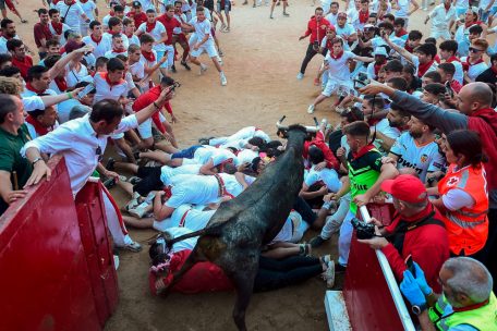 Pamplona / Mehrere Menschen aufgespießt: Bei der Stierhatz gab es schon mehr als 150 Verletzte