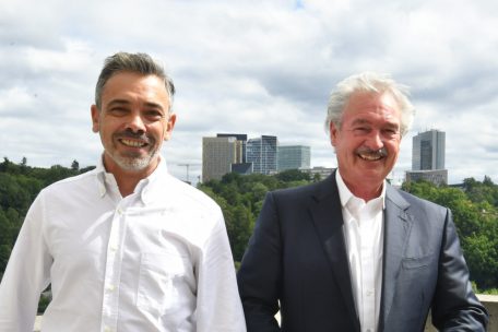 Auf der Terrasse des Außenministeriums: Jean Asselborn und Tageblatt-Redakteur Armand Back vor dem Interview am vergangenen Montag