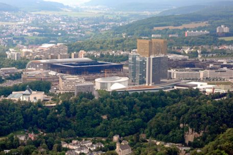 Eine Luftansicht auf den Kirchberg