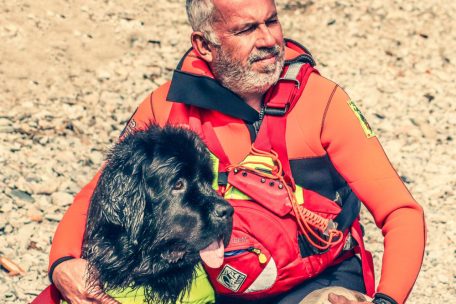 Ferruccio Pilenga mit Neufundländer Reef