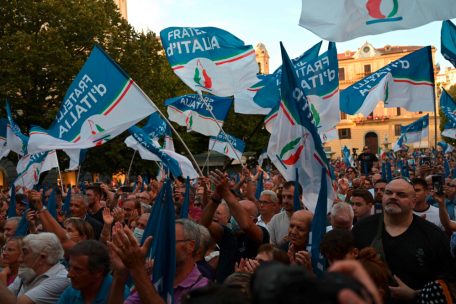 Kundgebung der &bdquo;Fratelli d'Italia&ldquo; in Ancona &ndash; in der Region Marken hat Melonis Partei bereits das Sagen