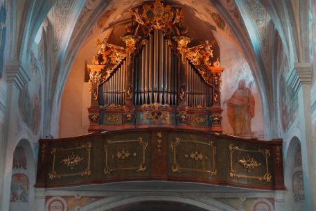 Die historische Mozartorgel in der Kirche der ehemaligen Benediktinerabtei Seeon