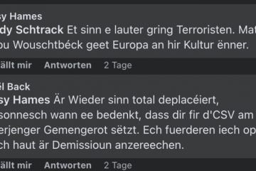 Soziale Medien / Verbale Entgleisung: CSV-Gemeinderat bezeichnet Grünen-Jugend als „gring Terroristen“ und „Wouschtbéck“