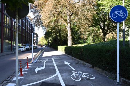 Nur für Radfahrer / Neuer – provisorischer – Fahrradweg am Prinzenring in Luxemburg-Stadt