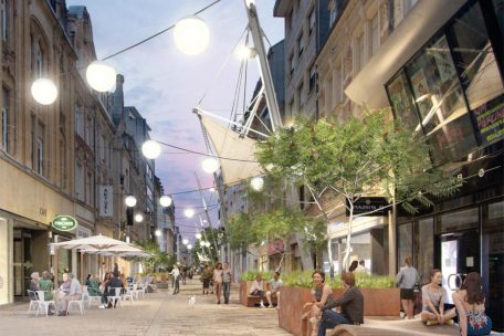 Alzettestraße in Esch / So soll Luxemburgs längste Fußgängerzone im Jahr 2028 aussehen 