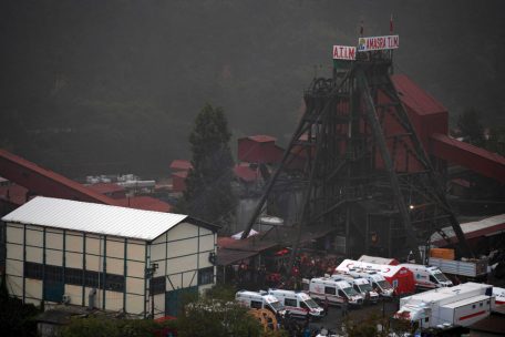 La mine de charbon apr&egrave;s une explosion &agrave; Amasra, dans la province de Bartin, en Turquie