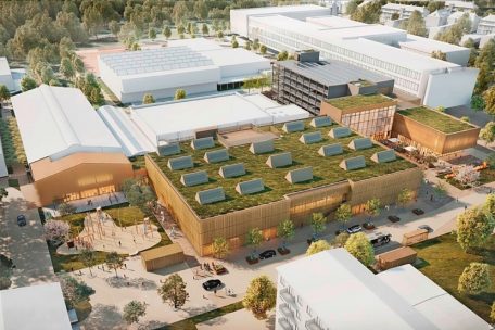 Aus zwei mach vier: Anfang 2024 soll die Erweiterung der Lallinger Sporthalle abgeschlossen sein