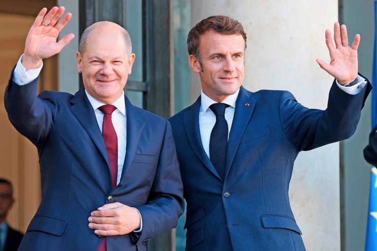 Treffen in Paris / Olaf Scholz und Emmanuel Macron beschwören enge Zusammenarbeit