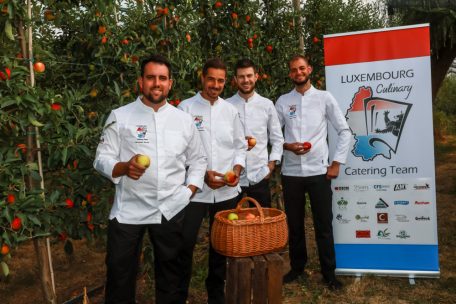 Treten für Luxemburg bei der Olympiade der Köche an (v.r.n.l.): Gérôme Welter, Ayrton Schmit,	 	 	 	 	 Laurent Baudouin und Christophe Moreira