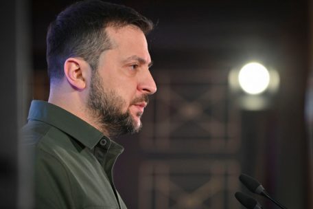 Wolodymyr Selenskyj, Pr&auml;sident der Ukraine, h&auml;lt eine Rede