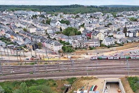 Blick vom Rond-point Gluck Richtung Rangwee/rue des Scillas