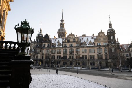 Das Residenzschloss mit dem Gr&uuml;nen Gew&ouml;lbe in Dresden