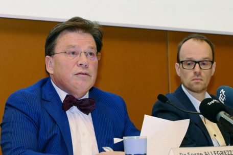 Serge Allegrezza (l.) und François Peltier (r.) stellten die ersten Ergebnisse der Volkszählung vor