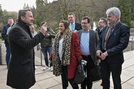 Gewerkschaftsvertreter wurden am Dienstag von Premierminister Bettel auf Schloss Senningen begrüßt. Sie fordern eine Anpassung der Steuertabelle an die Inflation.