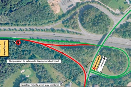 Ausbau der Tram / Flughafenauffahrt der A1 in Richtung Trier ab Montag gesperrt