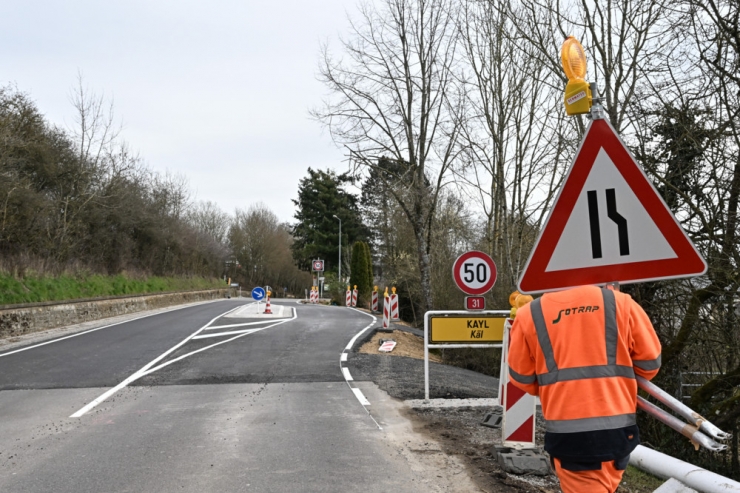 Kayl/Tetingen / Kayler Insel: Neue Verkehrsberuhigung am Ortseingang „in Betrieb“