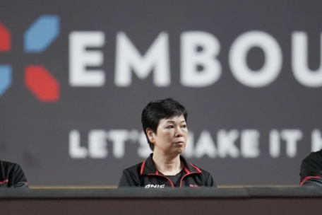 Sarah De Nutte, Ni Xia Lian und Trainer Tommy Danielsson&nbsp;