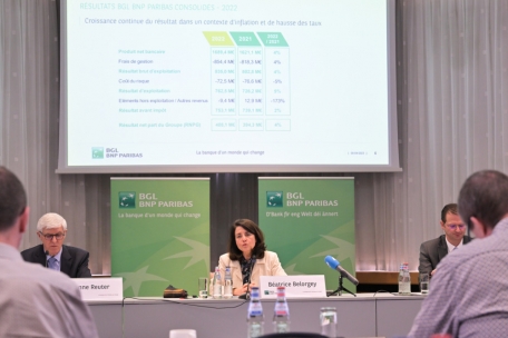 V.l.: Etienne Reuter, Béatrice Belorgey und Laurent Jansen