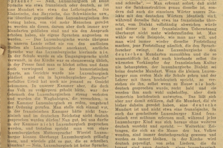 Deutscher Propagandaartikel über die luxemburgische Sprache