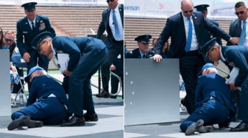 USA / Biden stürzt auf der Bühne bei der Air-Force-Graduiertenfeier