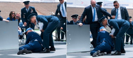 USA / Biden stürzt auf der Bühne bei der Air-Force-Graduiertenfeier