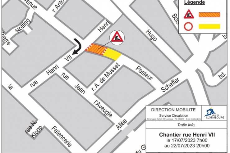 Luxemburg / Stadtverwaltung kündigt Baustelle in der avenue Pasteur an