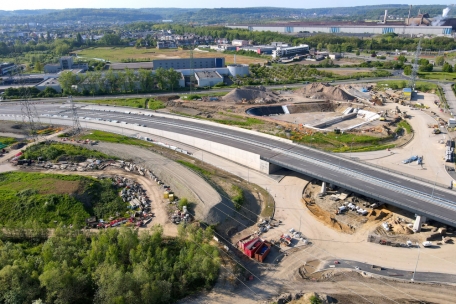 Hier entsteht der Verteilerkreis Raemerich (Foto vom 18. Mai 2023)