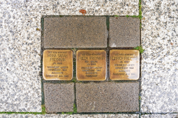 Stolpersteine in Esch (2) / Die Familie Freymann, Kaufleute aus Polen