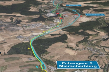 Straßenbauverwaltung / Baustelle am Wochenende auf der A7 am Autobahnkreuz Colmar-Berg 