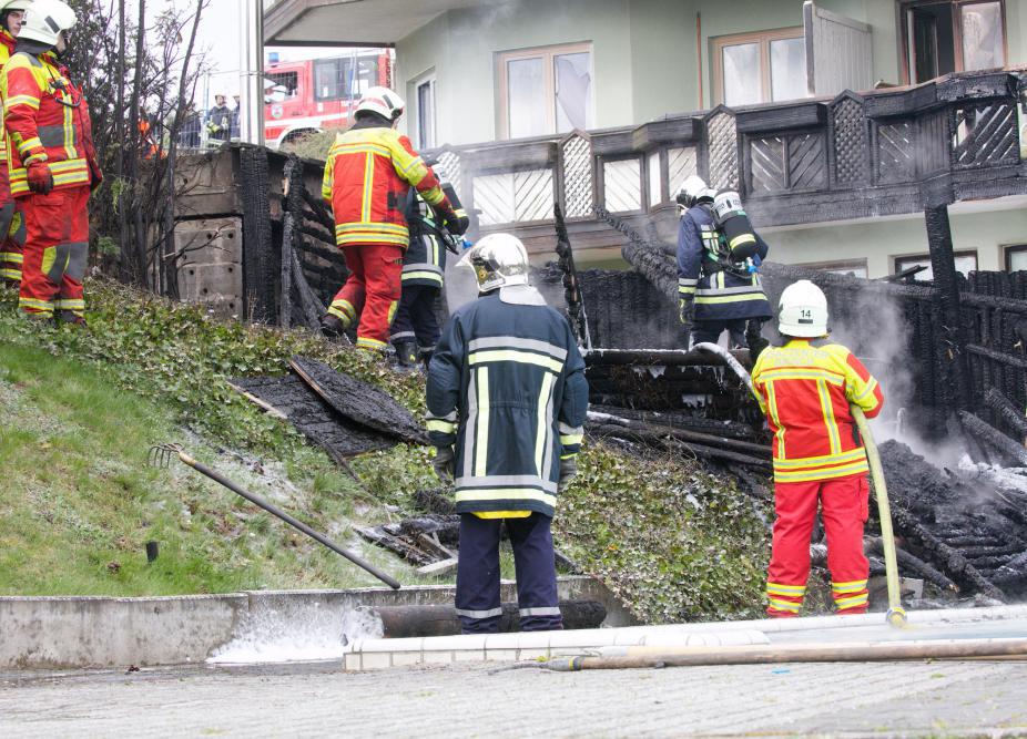 Sauna von Hotel Leweck in Flammen