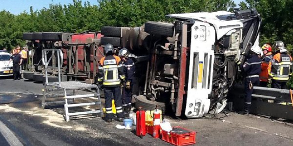 LKW zwischen A3 und A13 umgekippt