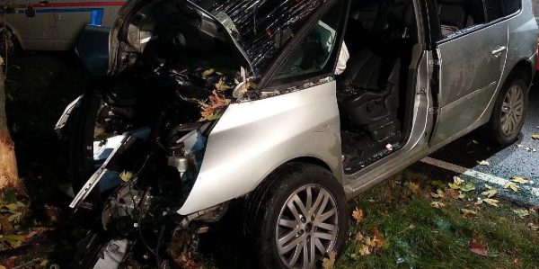 Auto prallt gegen Baum