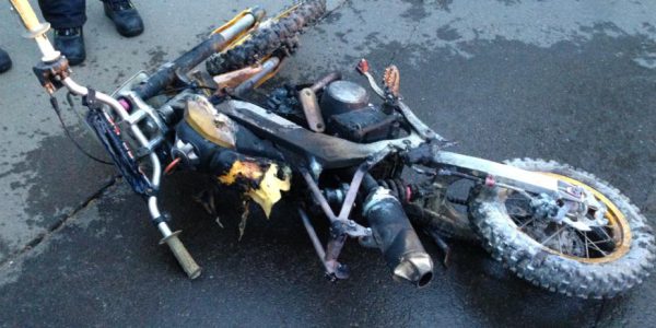 Motorrad fängt Feuer